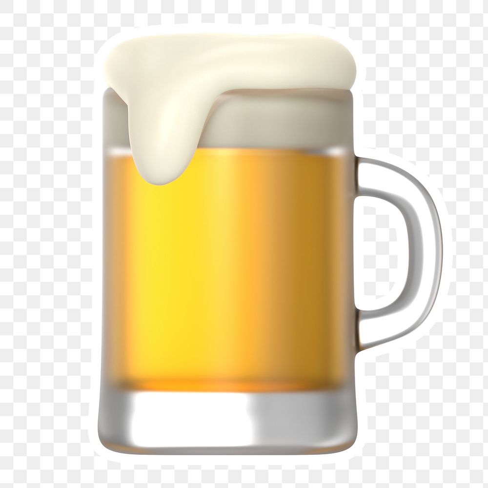Beer glass   png sticker, transparent background