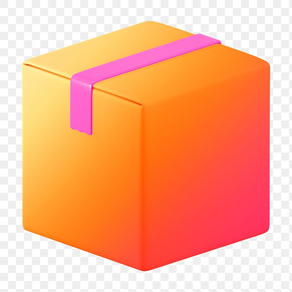 Seal box icon  png sticker, 3D gradient design, transparent background