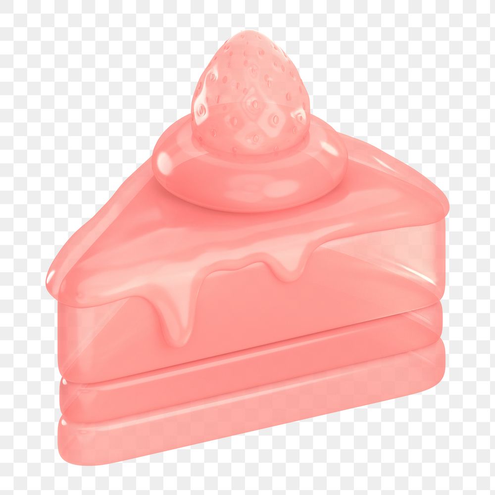 Pink cake png sticker, 3D illustration, transparent background