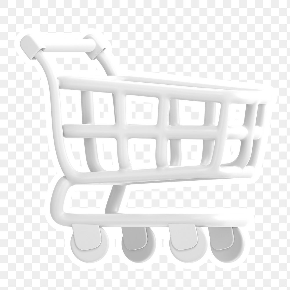 Shopping cart   png sticker, transparent background