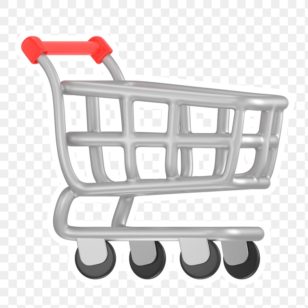 Shopping cart   png sticker, transparent background