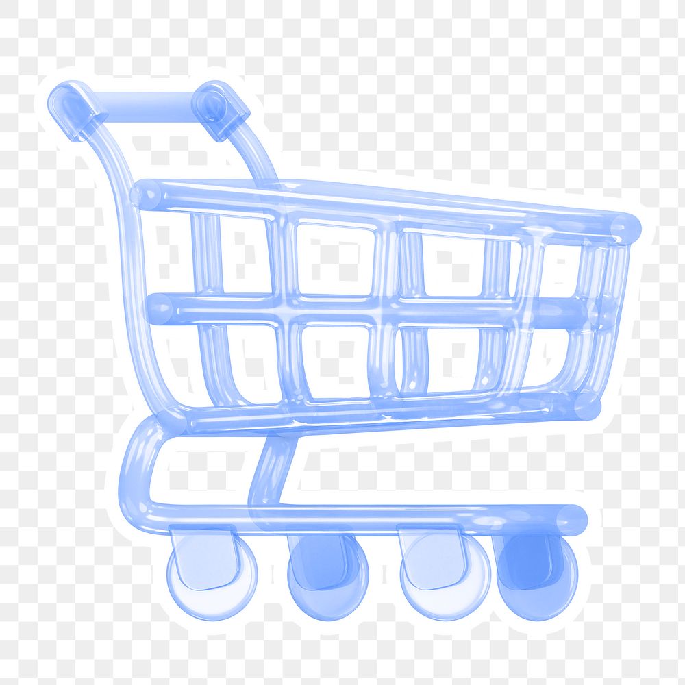 Shopping cart   png sticker, transparent background
