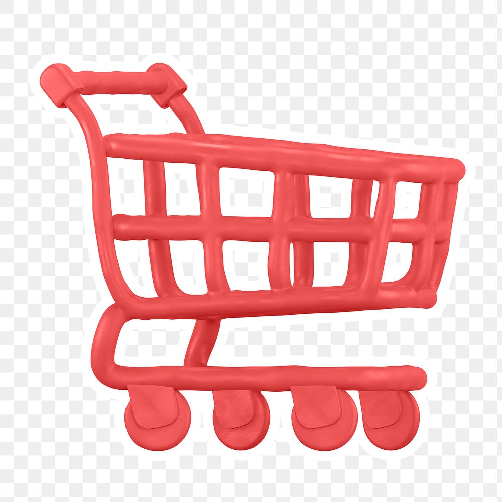 Shopping cart   png sticker, transparent background