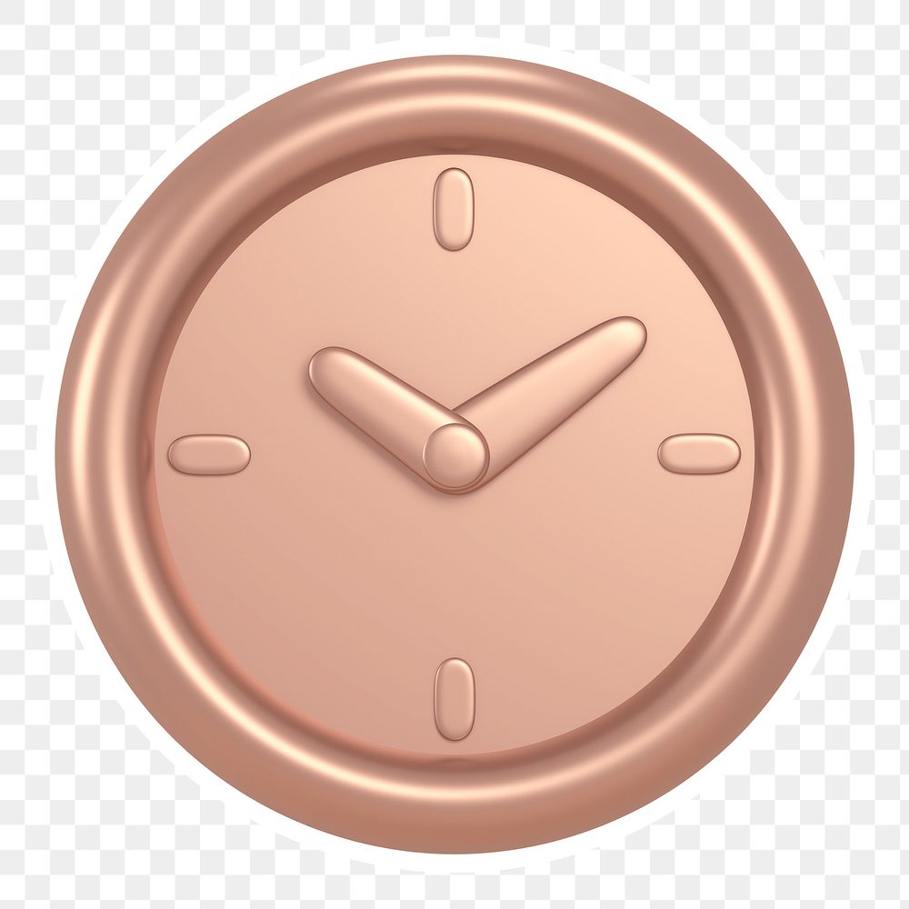 Pink clock  png sticker, transparent background