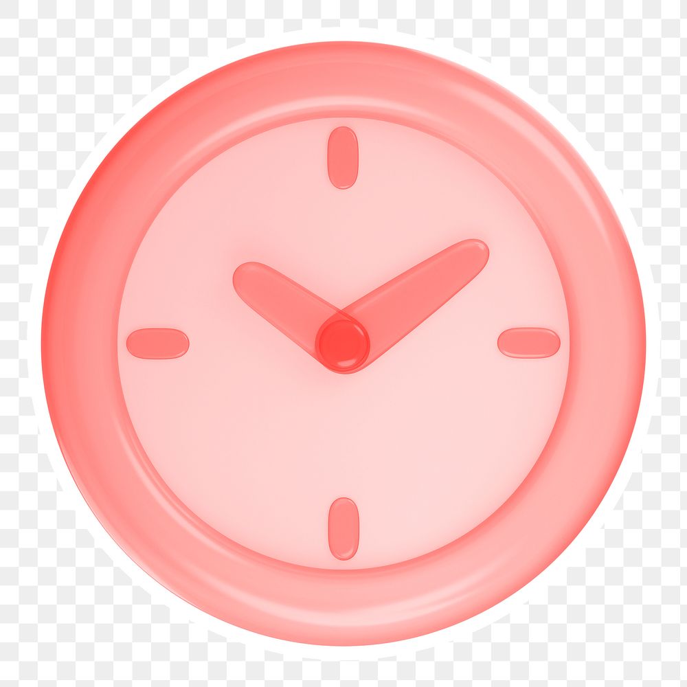 Pink clock  png sticker, transparent background