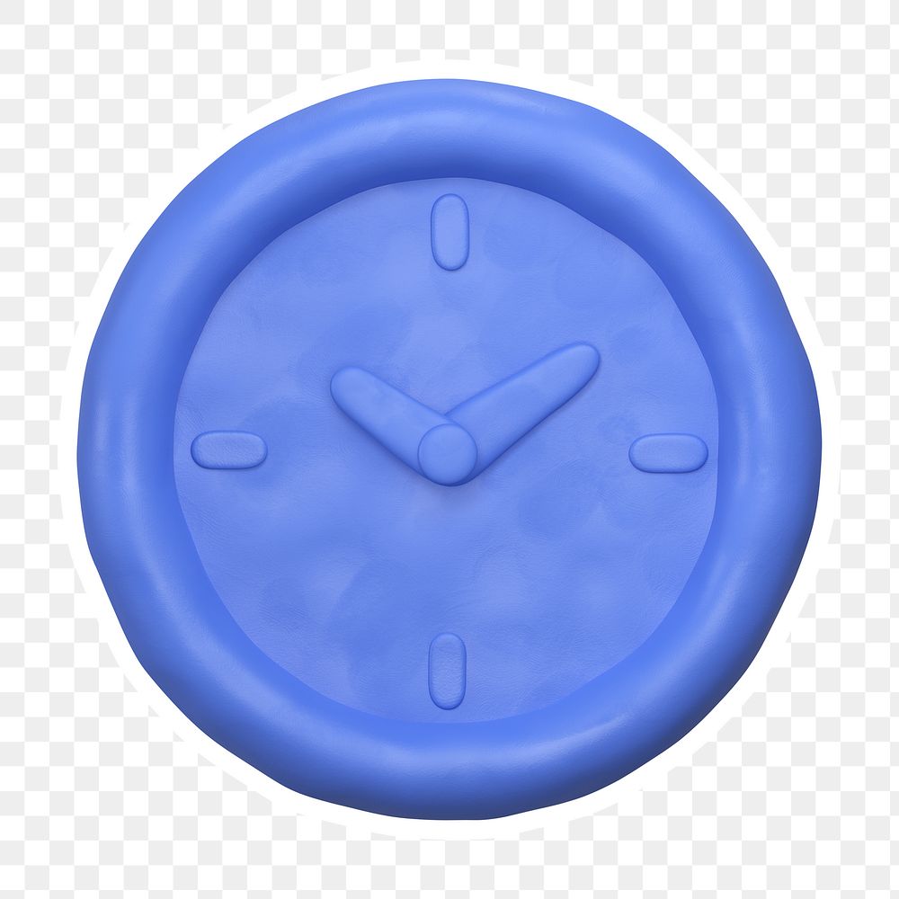Blue clock  png sticker, transparent background