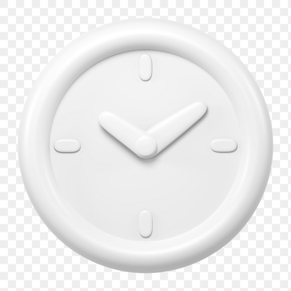 Clock icon  png sticker, 3D minimal illustration, transparent background