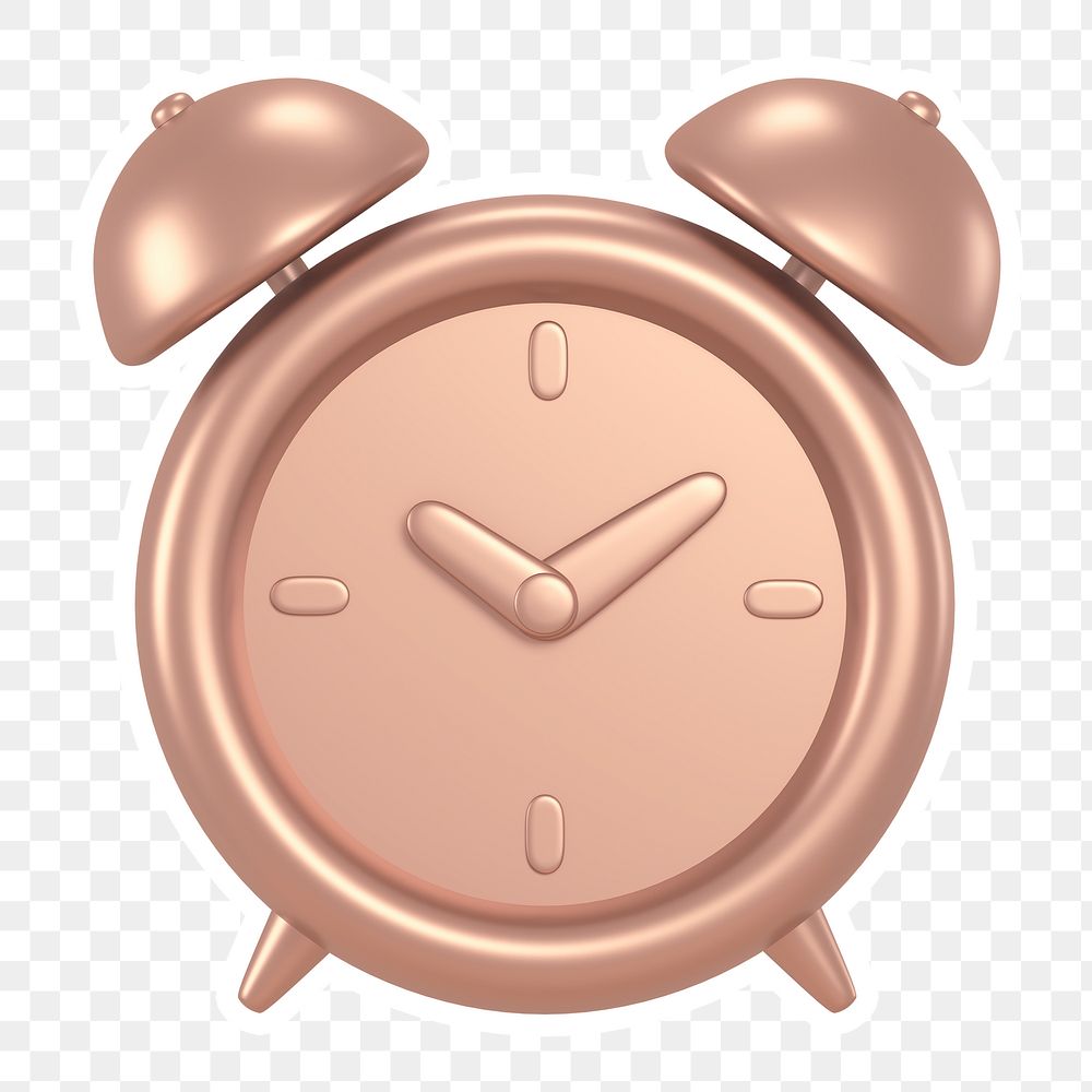 Pink alarm clock  png sticker, transparent background