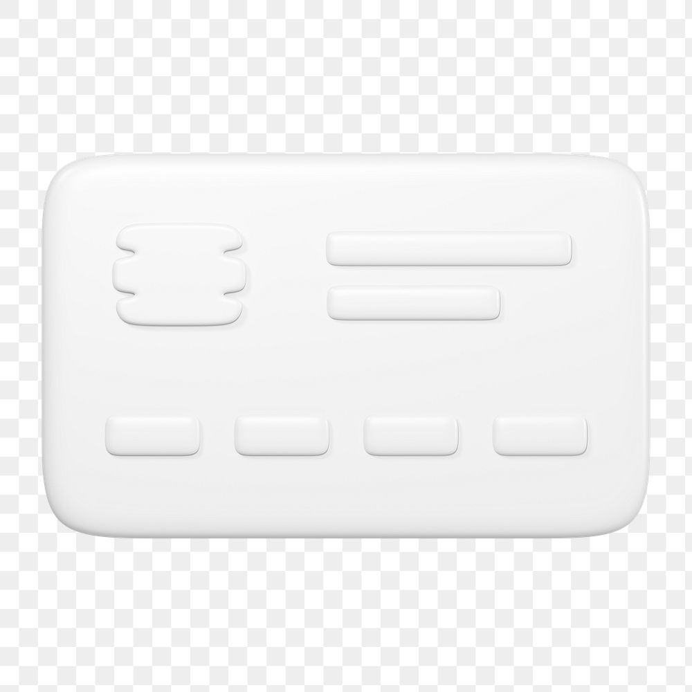 Credit card icon  png sticker, 3D minimal illustration, transparent background