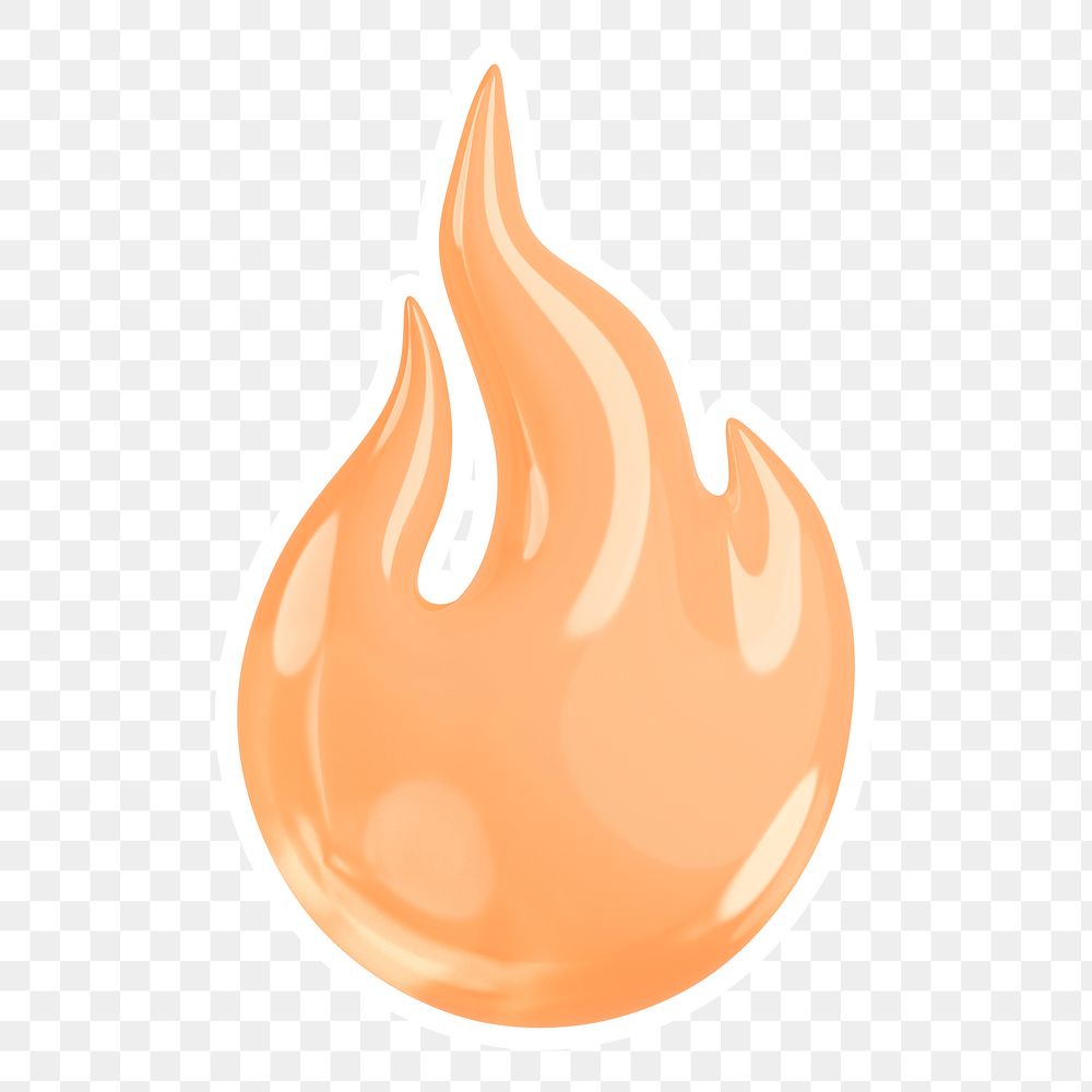 Orange flame  png sticker, transparent background