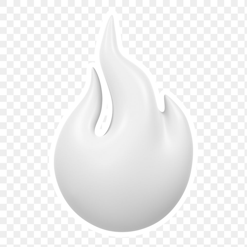 Off-white flame  png sticker, transparent background