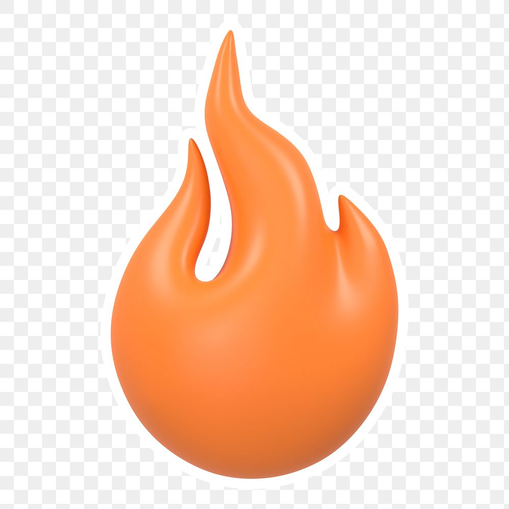 Orange flame  png sticker, transparent background