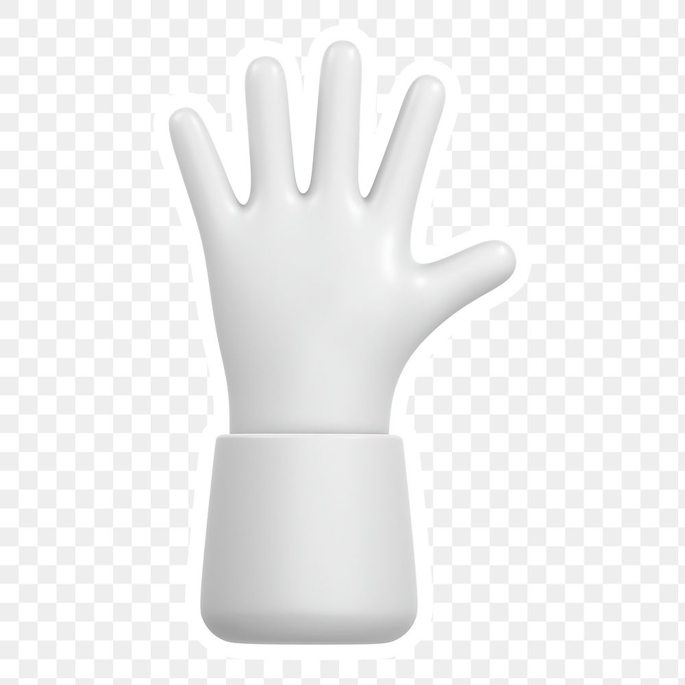 White hand  png sticker, transparent background