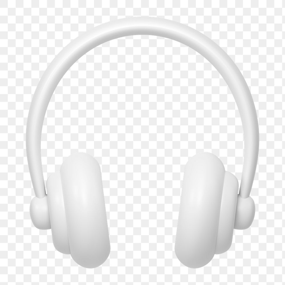 Headphones, music icon  png sticker, 3D minimal illustration, transparent background