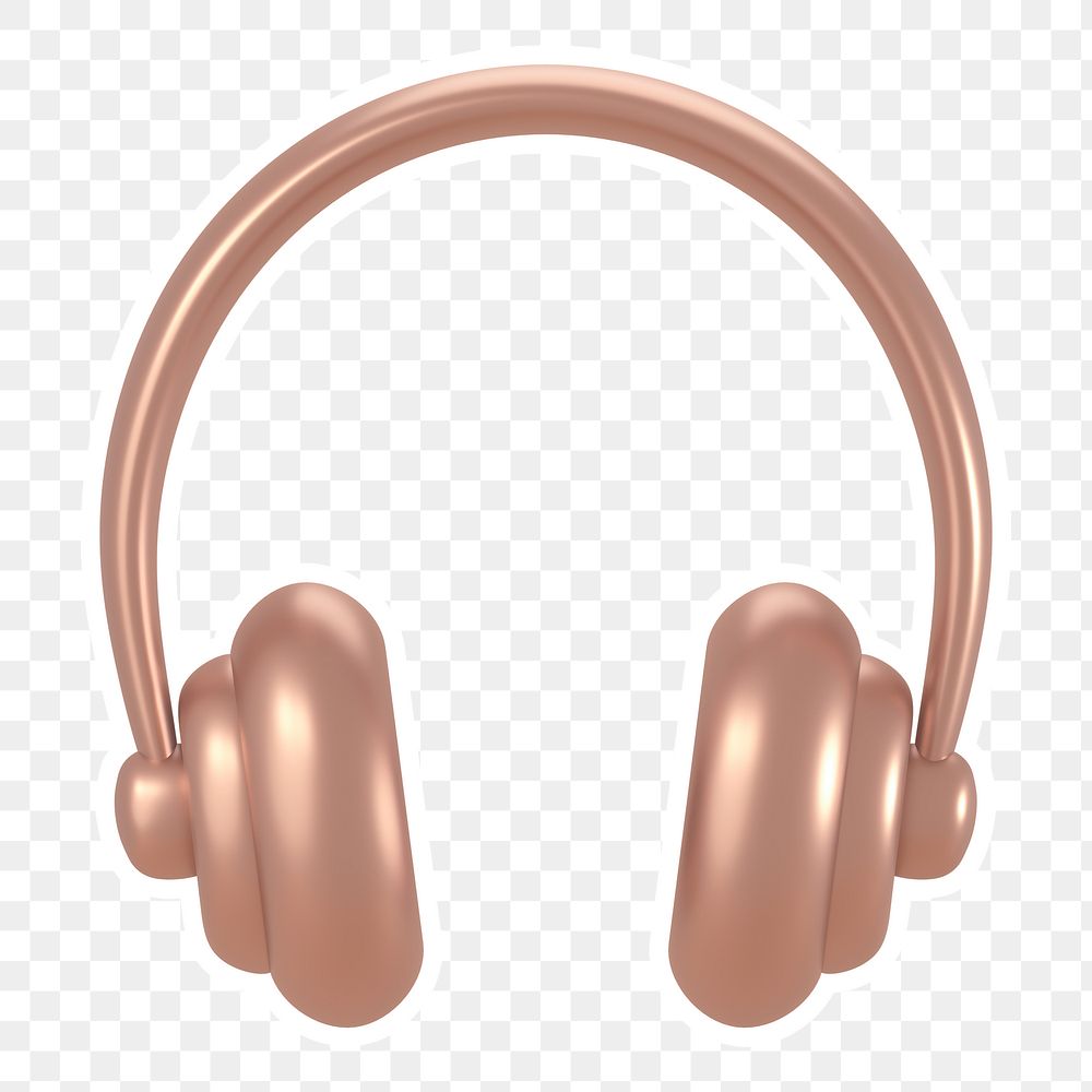 Pink headphones  png sticker, transparent background