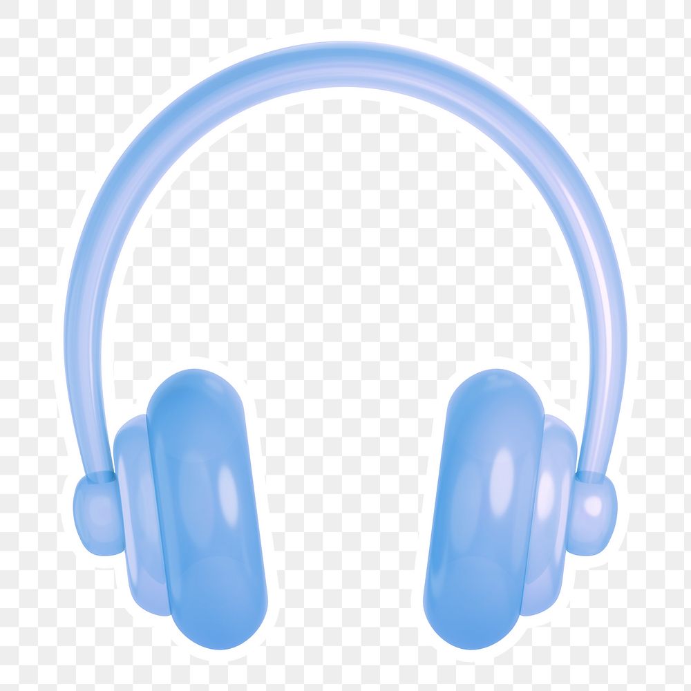 Blue headphones  png sticker, transparent background