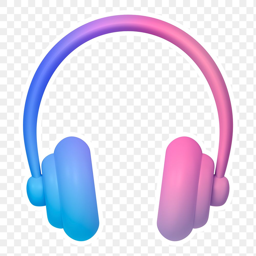 Pink headphones  png sticker, transparent background