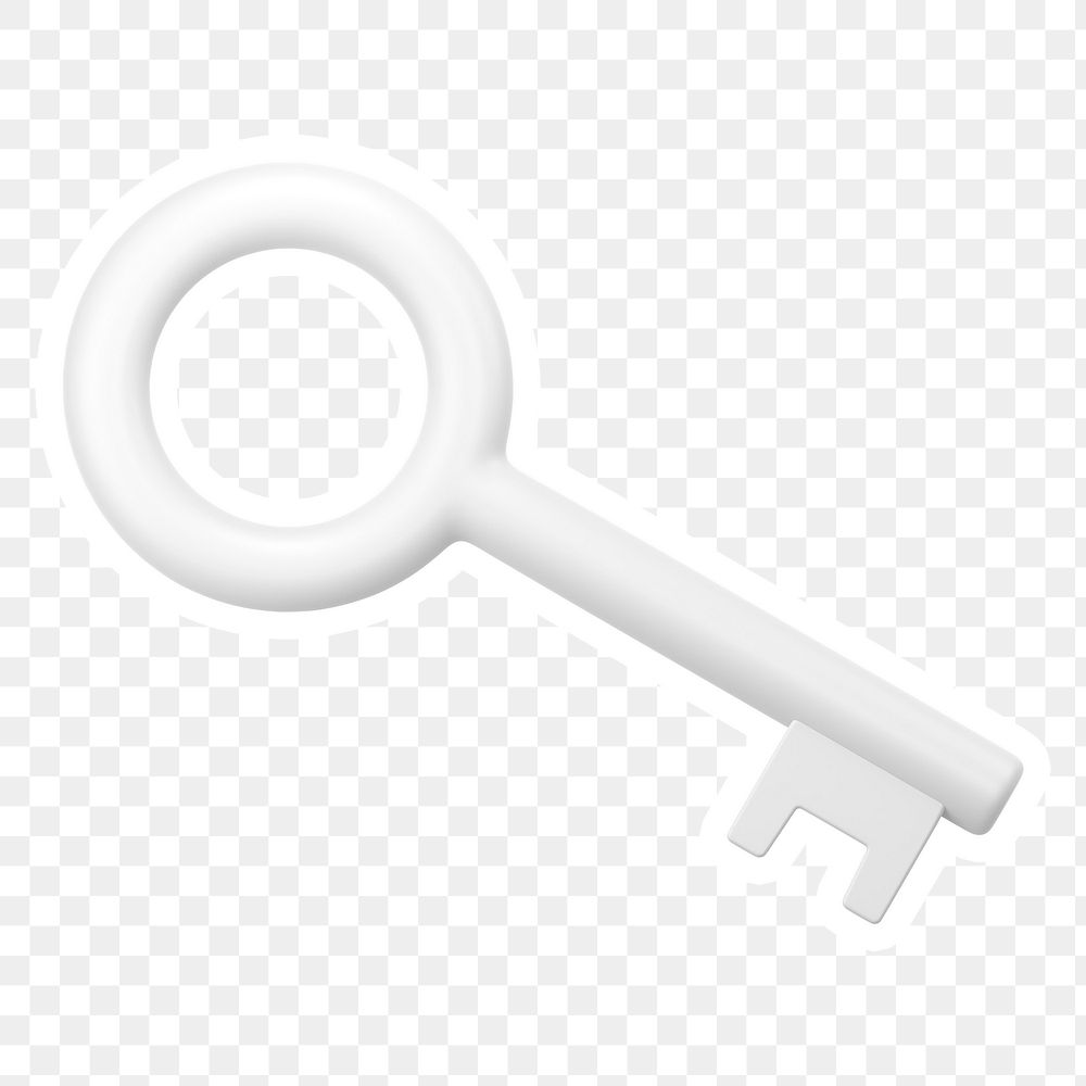 White key  png sticker, transparent background