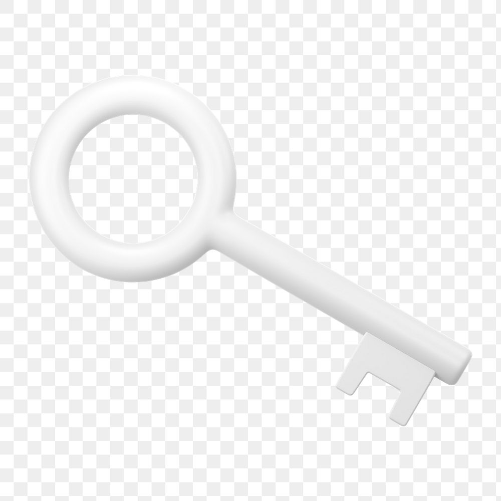 Key icon  png sticker, 3D minimal illustration, transparent background
