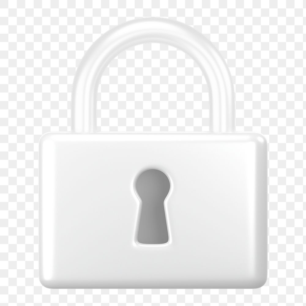 Lock icon  png sticker, 3D minimal illustration, transparent background