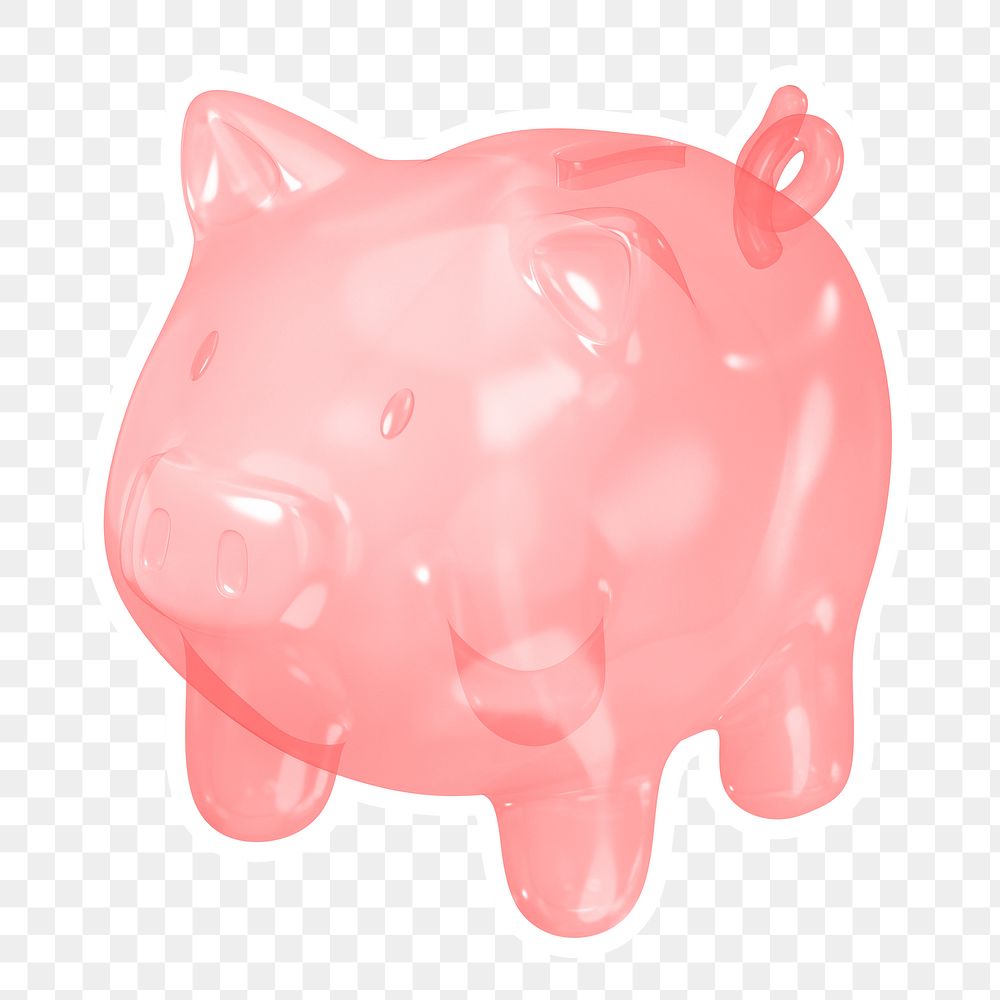 Piggy bank  png sticker, transparent background