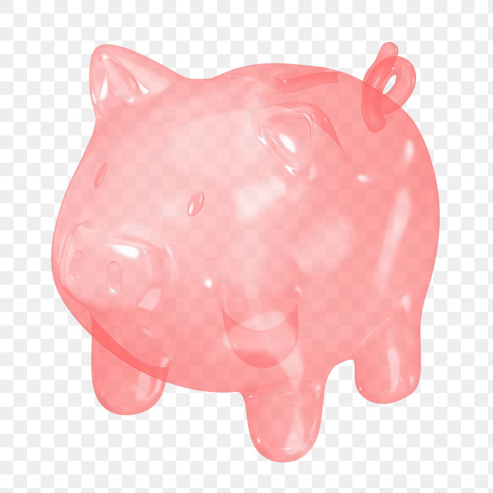 Piggy bank icon  png sticker, transparent background