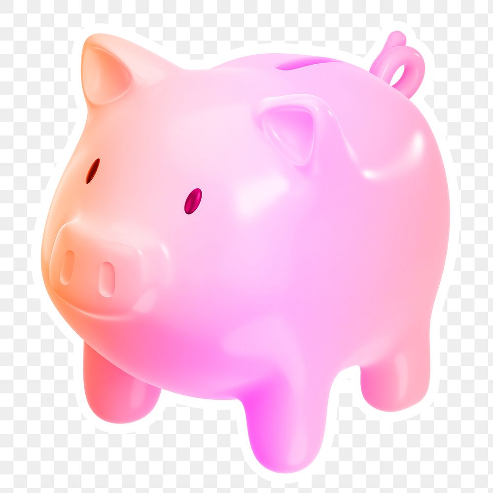 Piggy bank  png sticker, transparent background