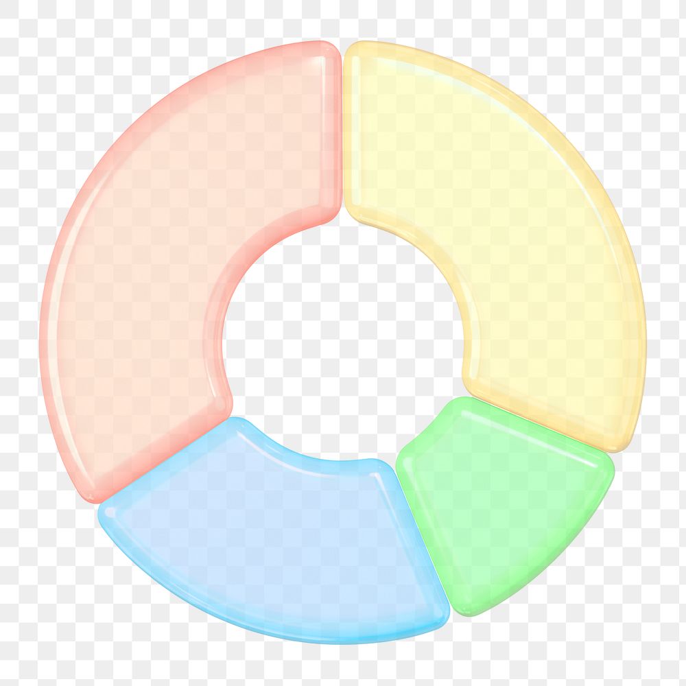 Pie chart icon  png sticker, transparent background