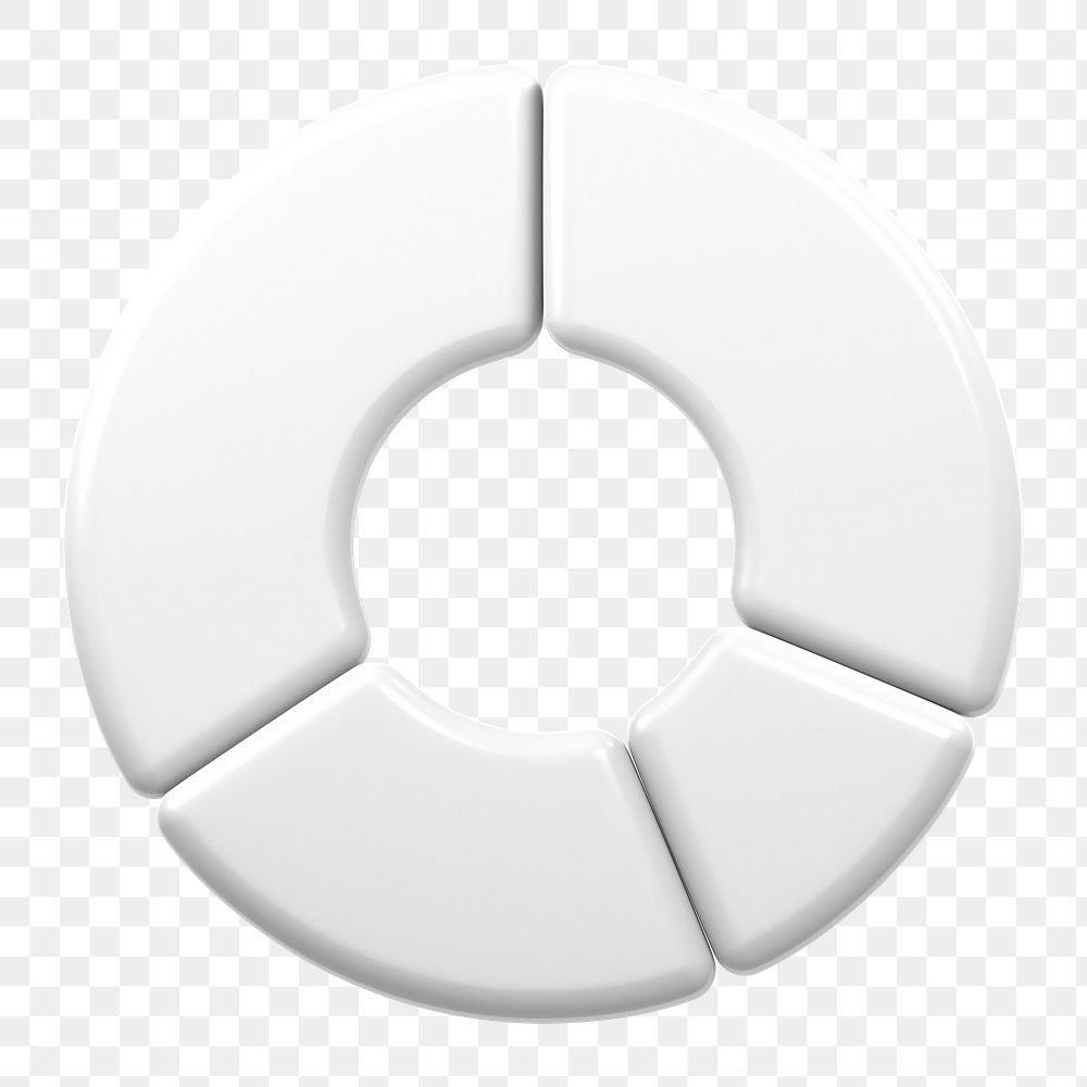Pie chart icon  png sticker, 3D minimal illustration, transparent background
