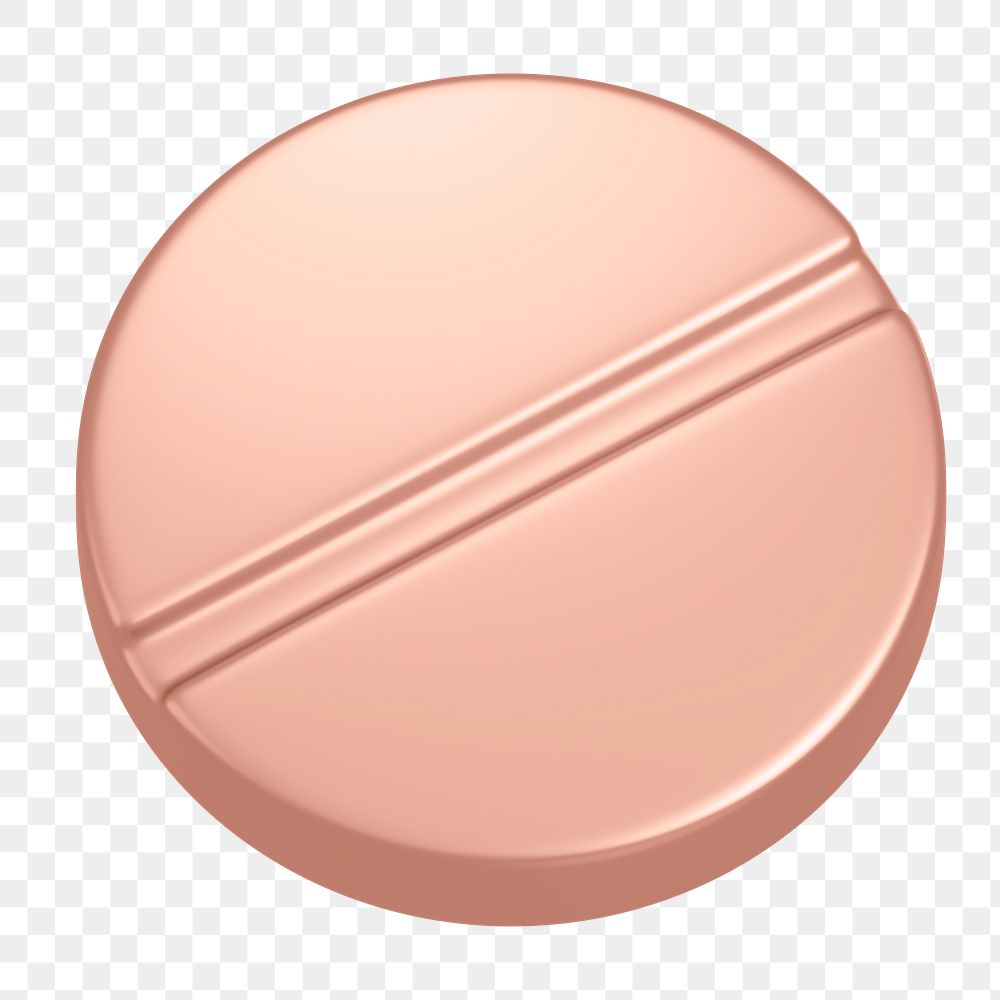 Medicine icon  png sticker, 3D rose gold design, transparent background