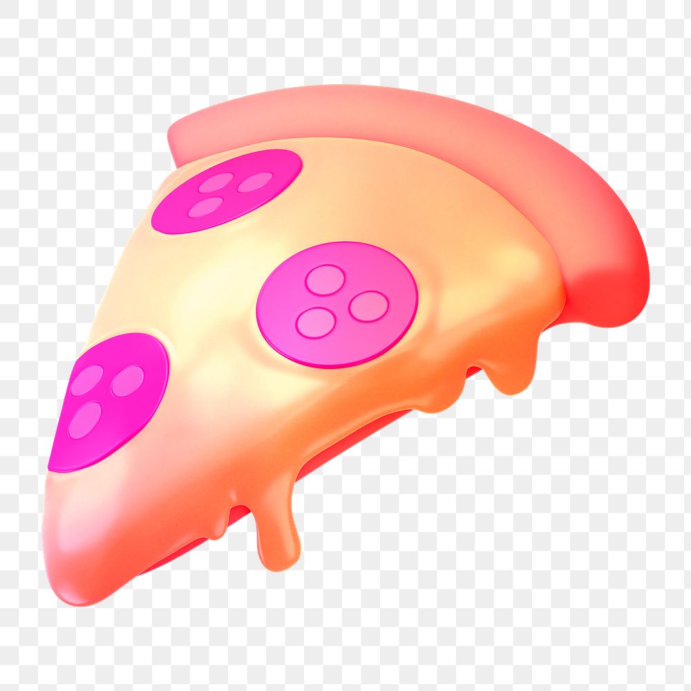 Pizza icon  png sticker, 3D gradient design, transparent background