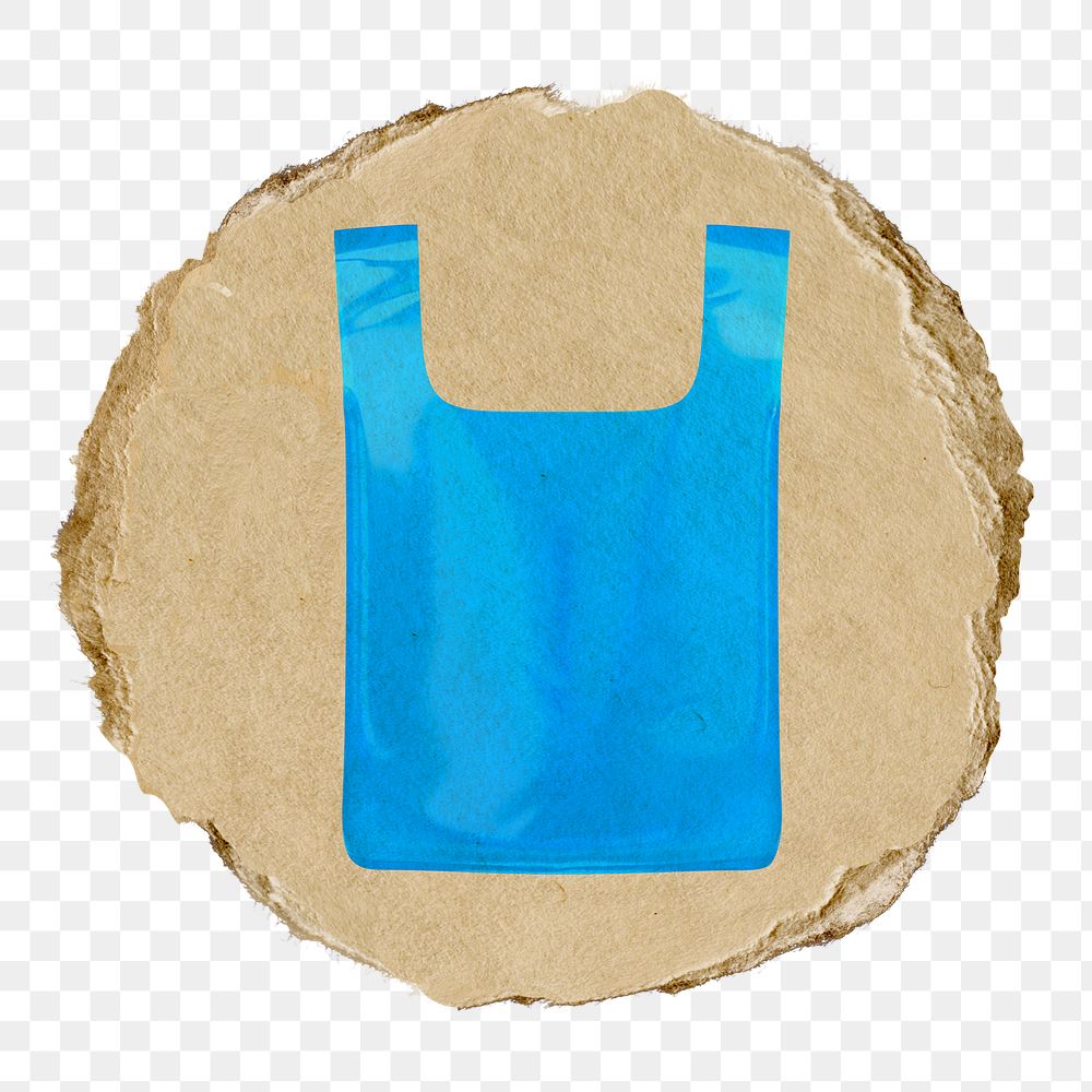 Plastic bag  png sticker,  3D ripped paper, transparent background