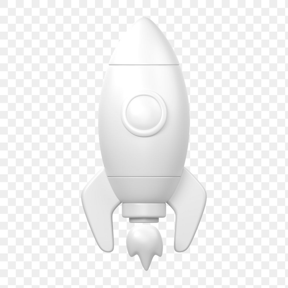 Rocket icon  png sticker, 3D minimal illustration, transparent background
