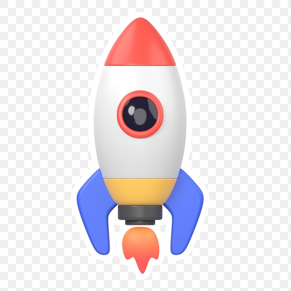 Launching rocket  png sticker, transparent background