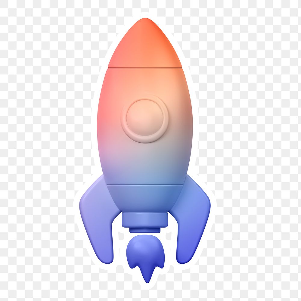 Launching rocket  png sticker, transparent background