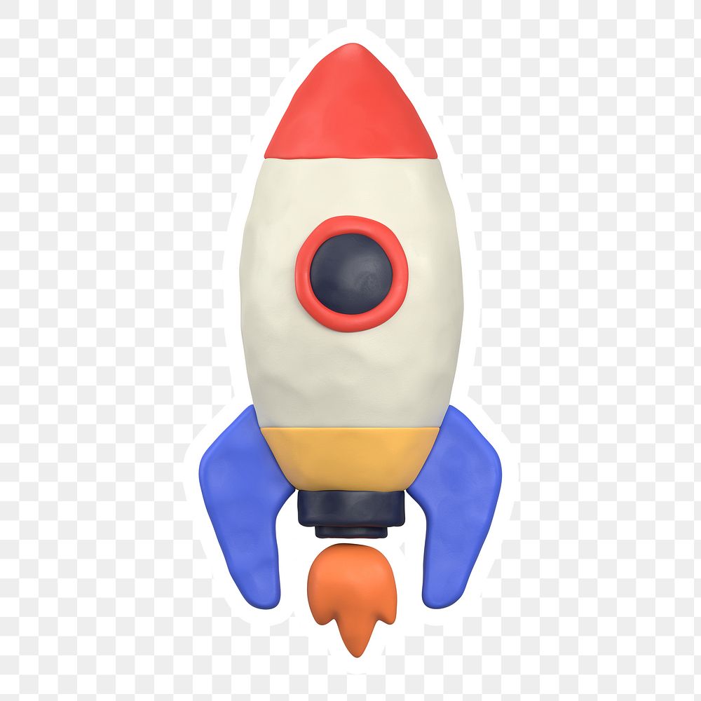 Launching rocket  png sticker, transparent background