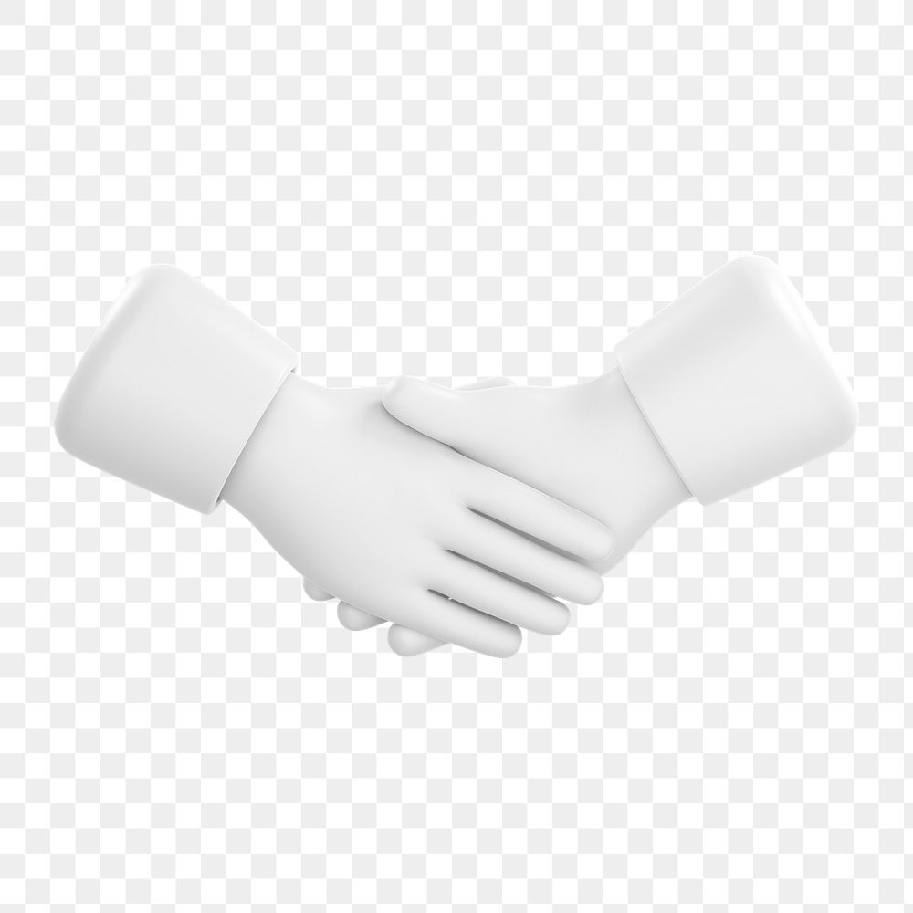 Business handshake icon  png sticker, 3D minimal illustration, transparent background