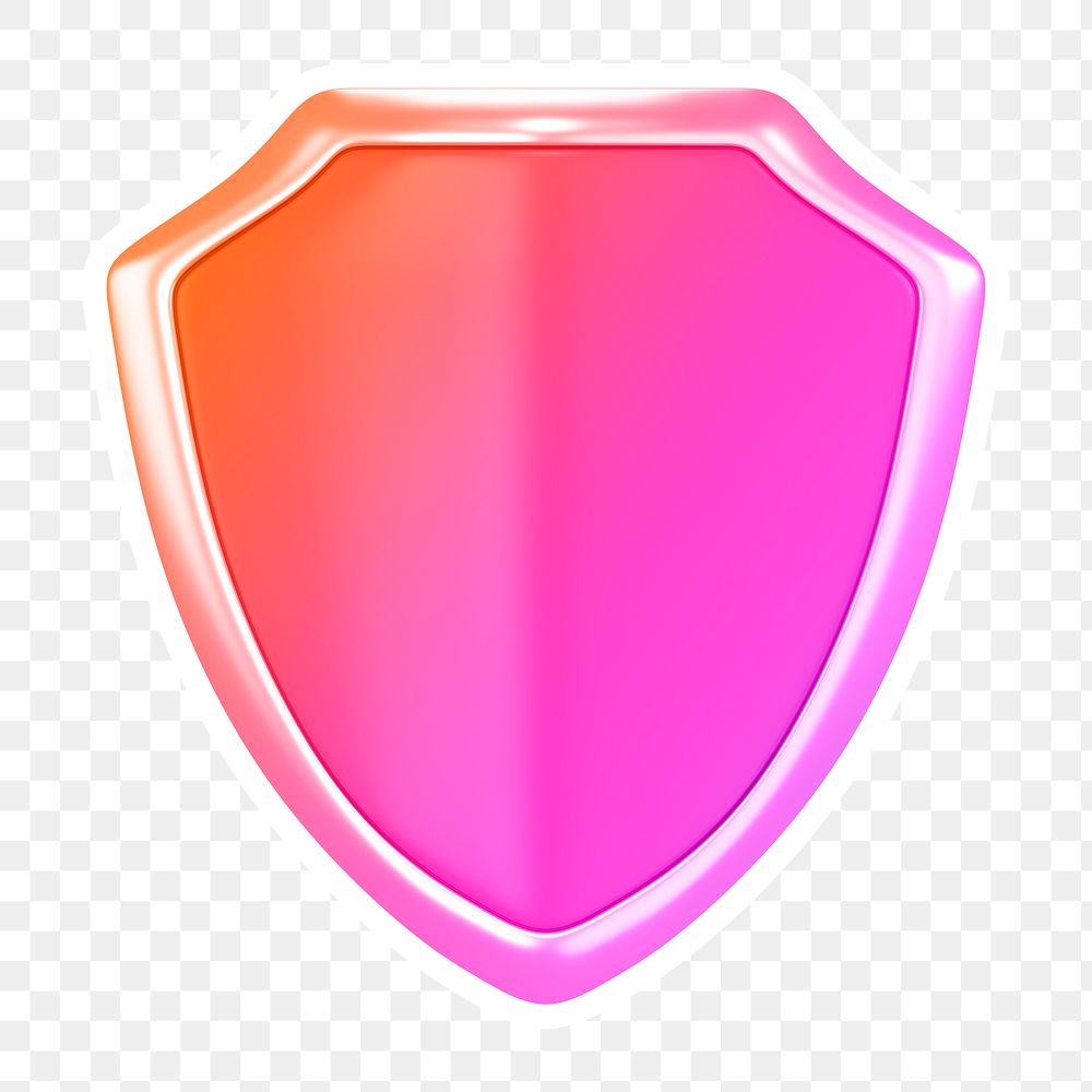 Pink shield  png sticker, transparent background