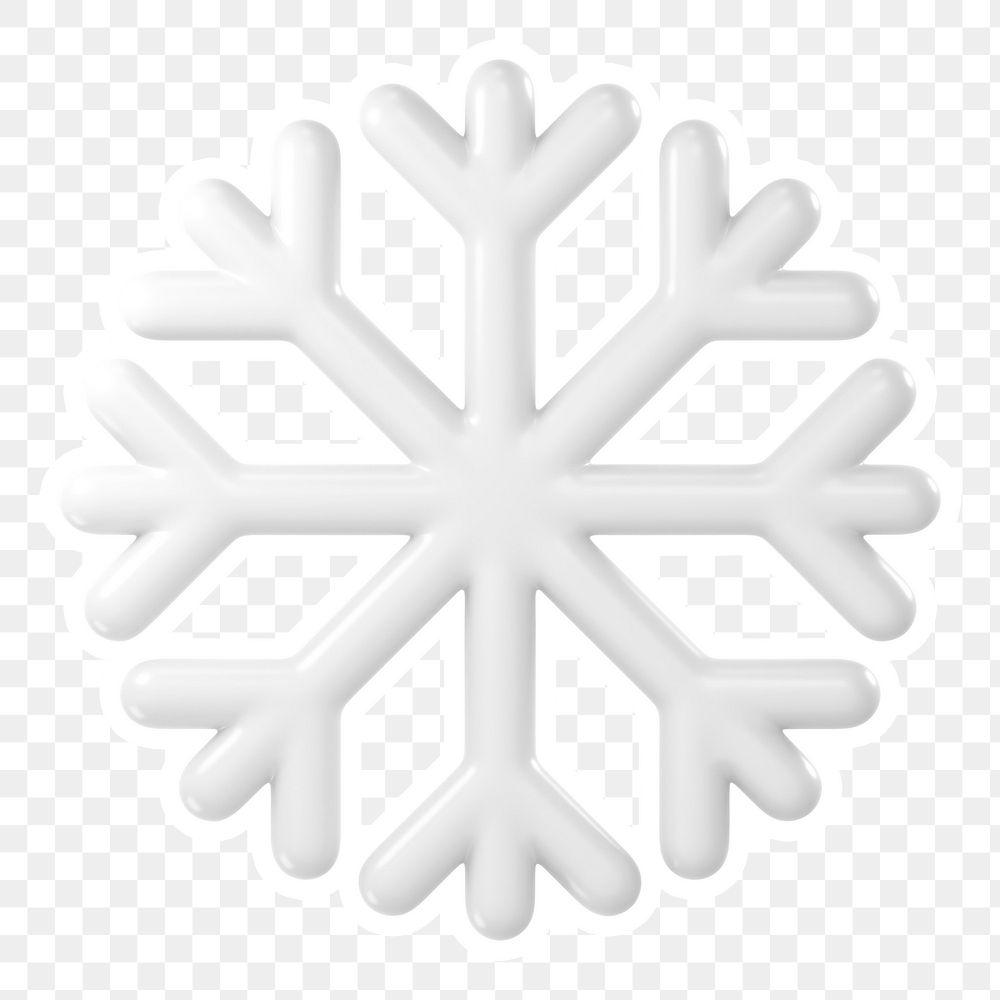 White snowflake  png sticker, transparent background