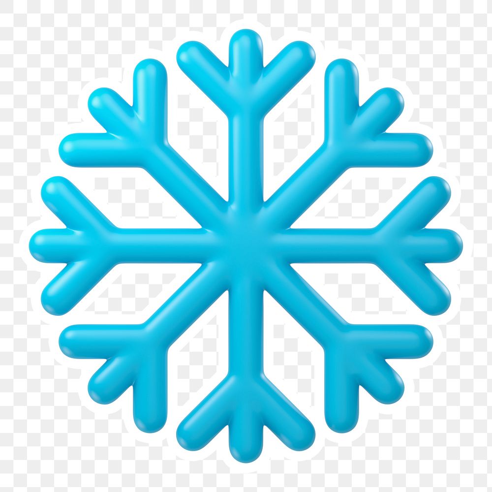 Blue snowflake  png sticker, transparent background