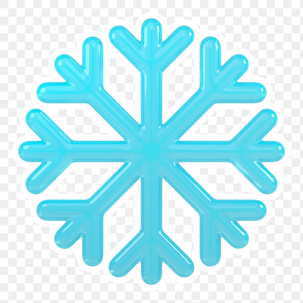 Blue snowflake  png sticker, transparent background