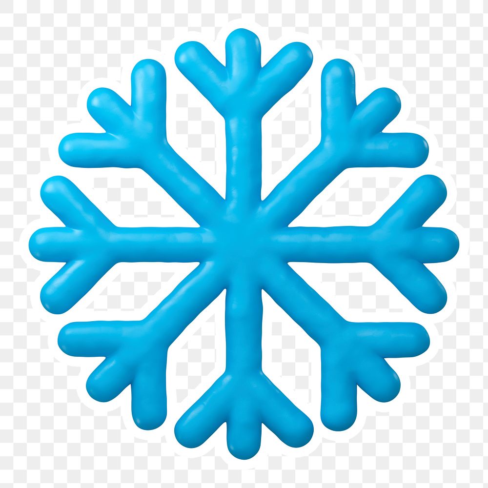 Blue snowflake  png sticker, transparent background