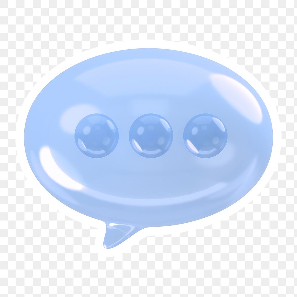 Blue speech bubble  png sticker, transparent background