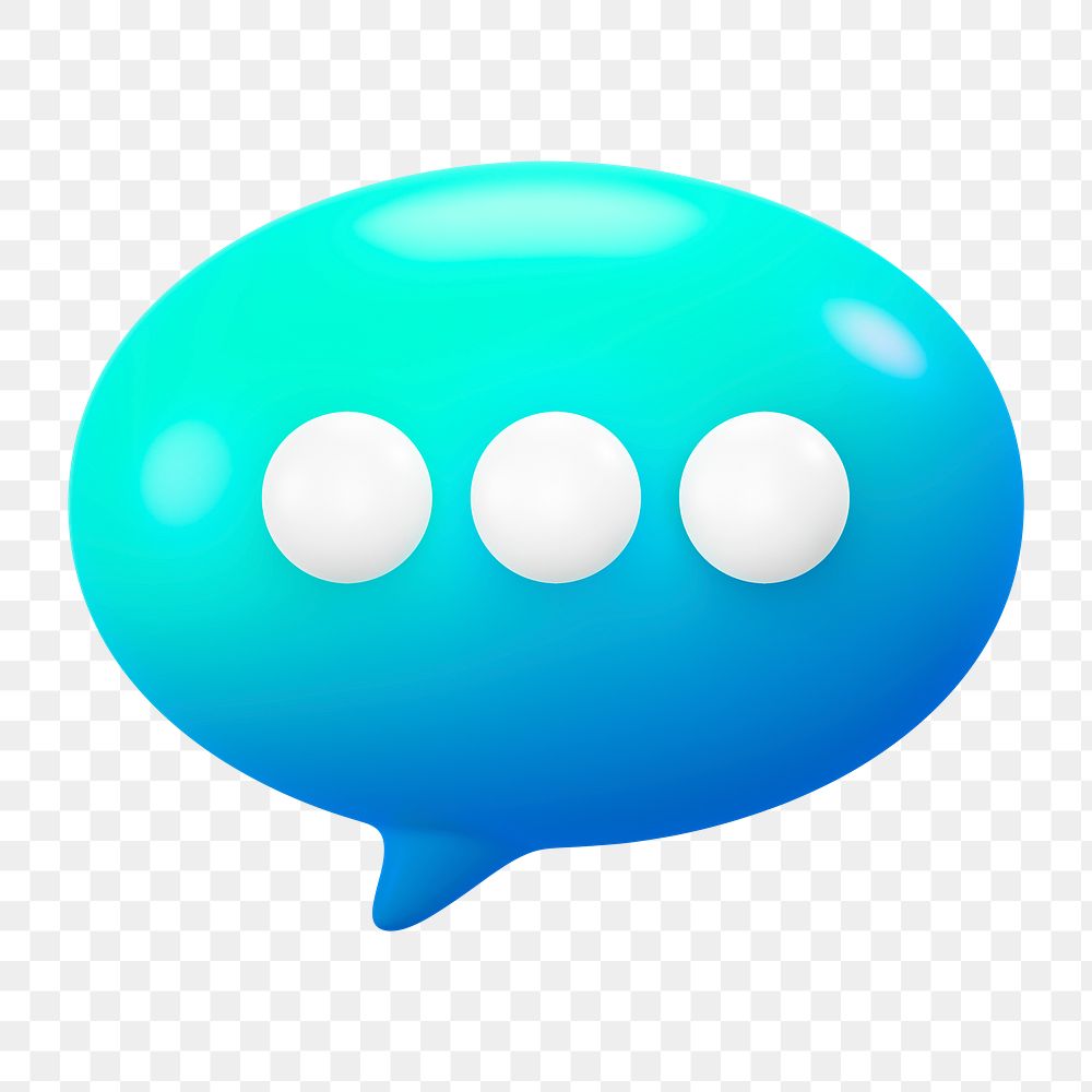 Speech bubble icon  png sticker, 3D gradient design, transparent background