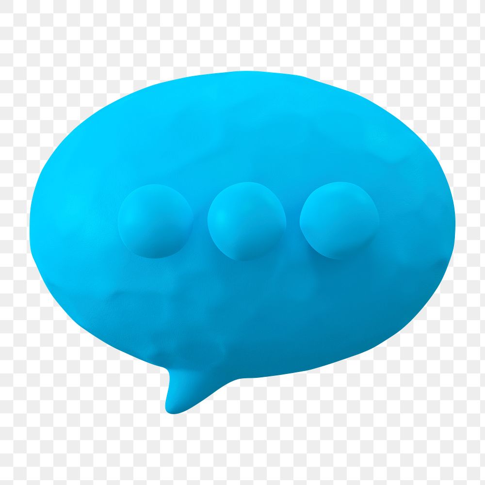 Speech bubble icon  png sticker, 3D clay texture design, transparent background