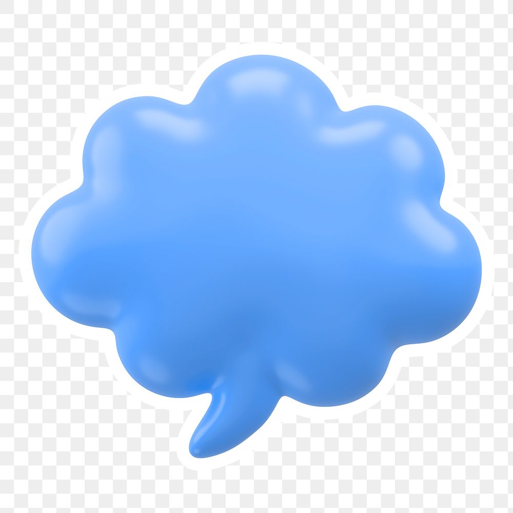 Blue speech bubble  png sticker, transparent background