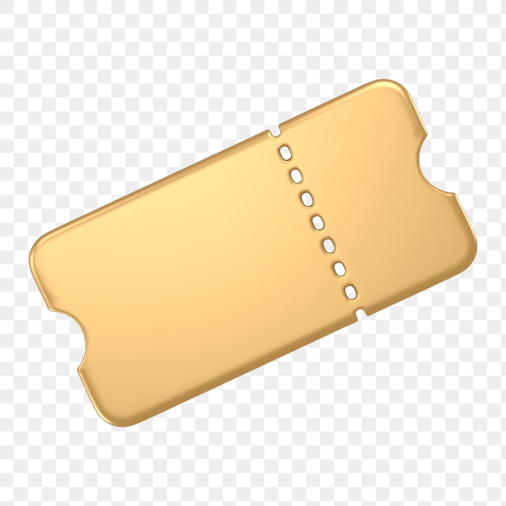Discount coupon icon  png sticker, 3D gold design, transparent background