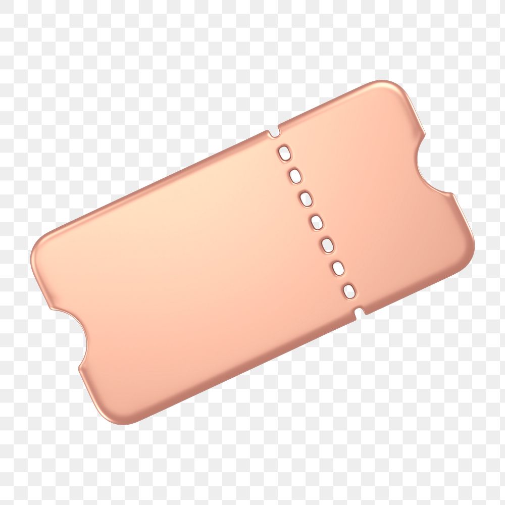 Discount coupon icon  png sticker, 3D rose gold design, transparent background