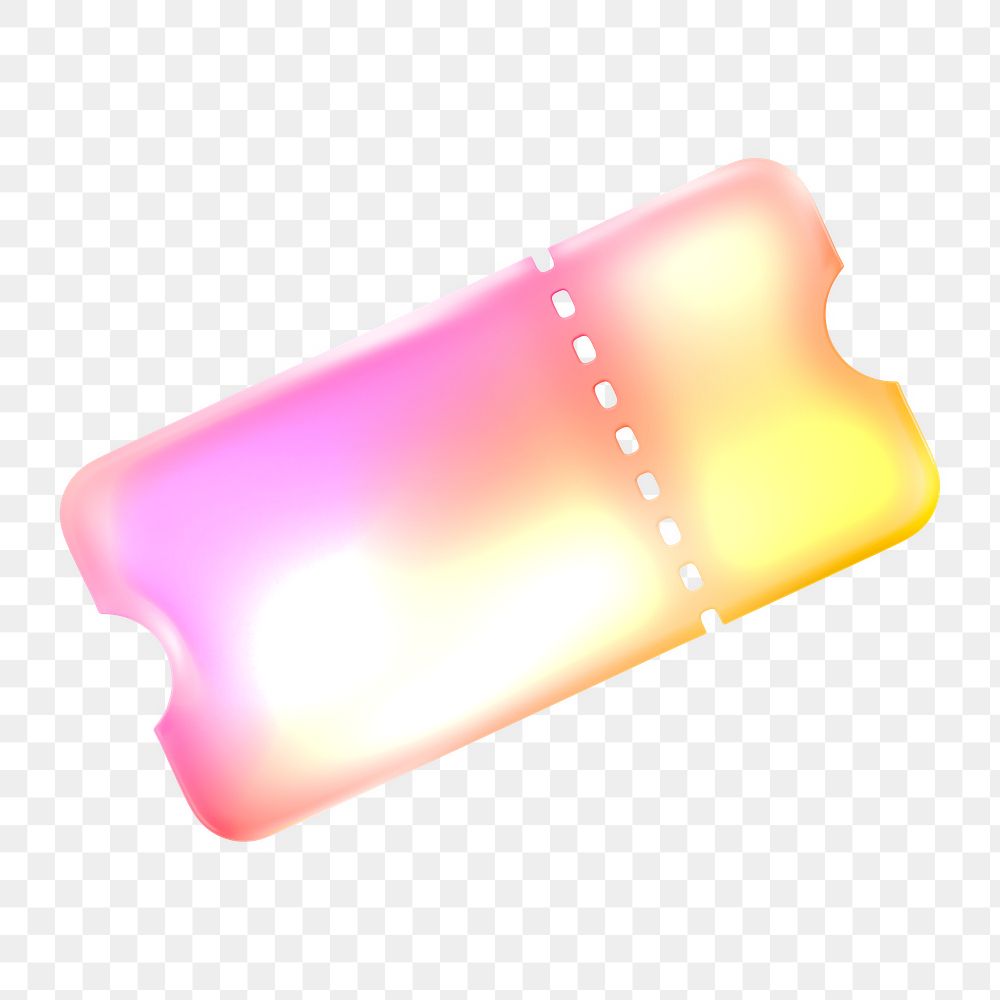 Discount coupon icon  png sticker, 3D neon glow, transparent background