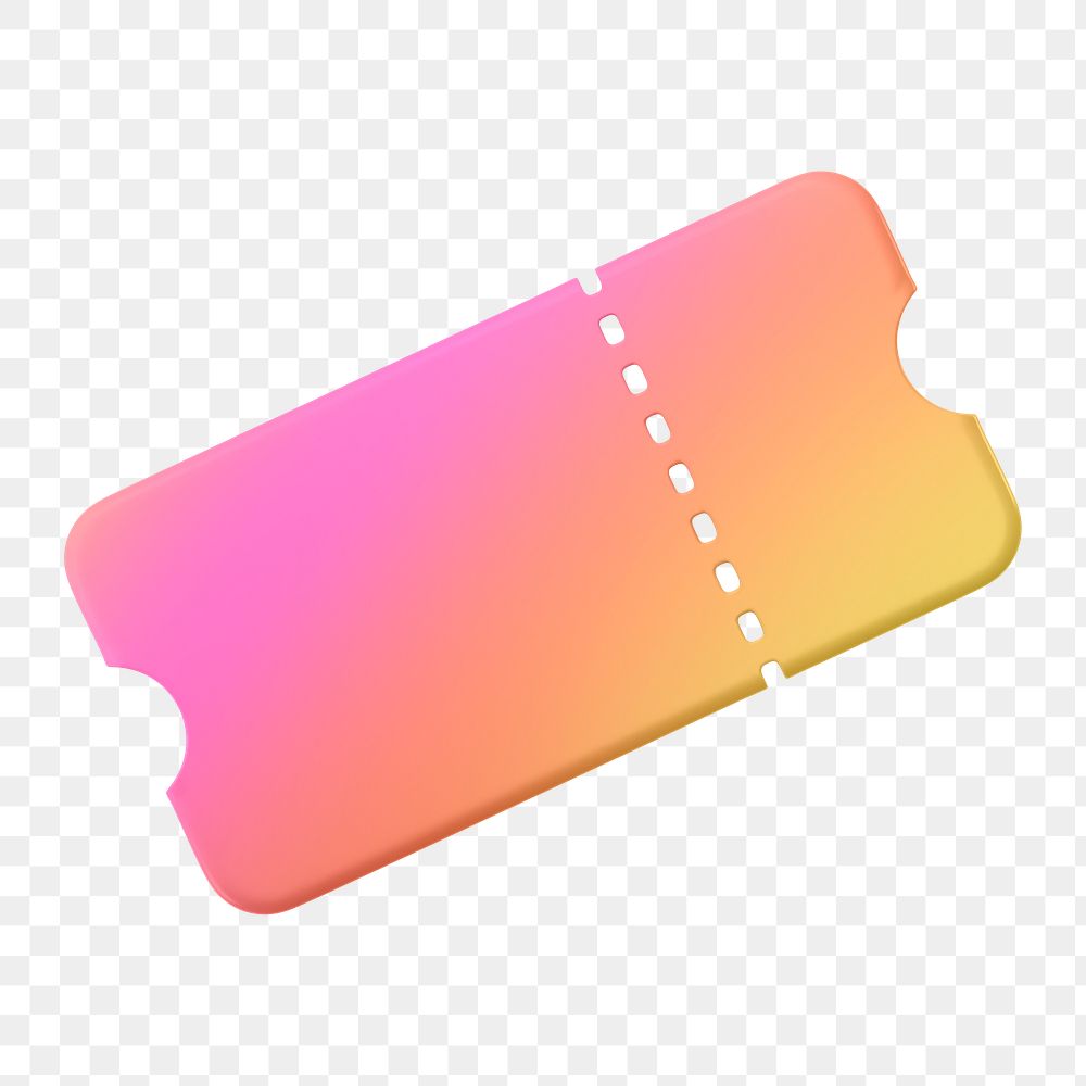 Discount coupon icon  png sticker, 3D gradient design, transparent background